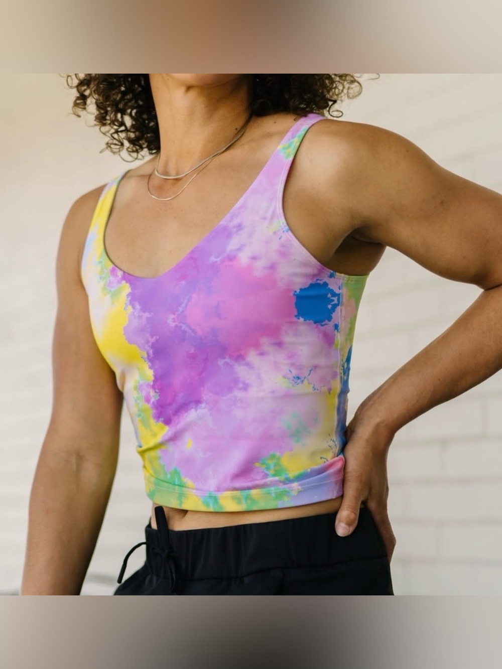 NWT ZYIA Active Sunstruck Brittany Bra, V-neck tie-dye Size Small